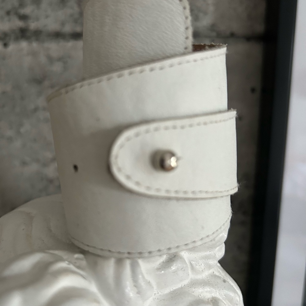 Authentic White Leather wrist wrap